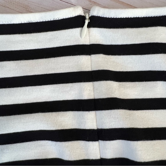 J. Crew Breton Nautical Black and White Stripe Midi Bodycon Shift Dress sz 10 - Picture 8 of 9